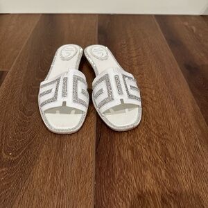 Sparkly white Rene Caovilla slip ons